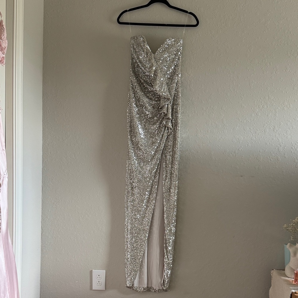 Nookie Silver Sequin Maxi Dress
